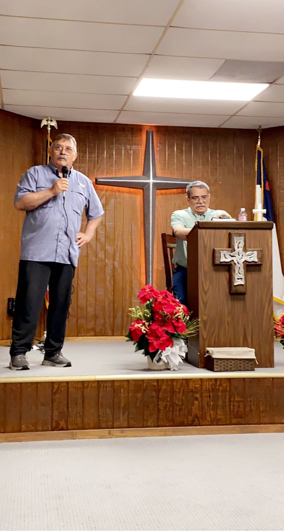 Heritage Church family gathering in the sanctuary